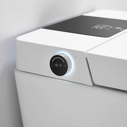 WOODBRIDGE EBT-WH01 One Piece Square Smart Bidet Toilet with Auto Open & Close, Foot Sensor, Auto Flush, Multiple Spray Modes, Heated Seat, Warm Water and Air Dryer, Auto LED Nightlight, Glossy White