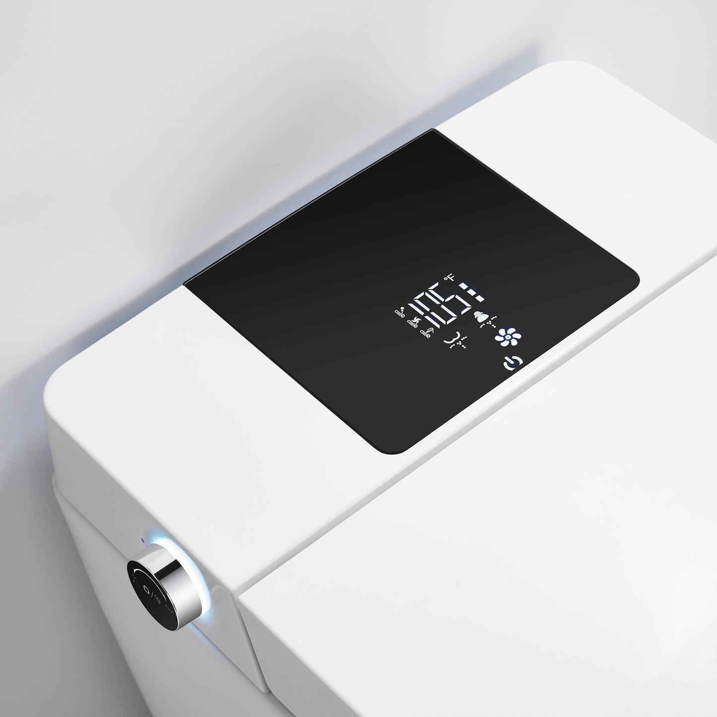 WOODBRIDGE EBT-WH01 One Piece Square Smart Bidet Toilet with Auto Open & Close, Foot Sensor, Auto Flush, Multiple Spray Modes, Heated Seat, Warm Water and Air Dryer, Auto LED Nightlight, Glossy White