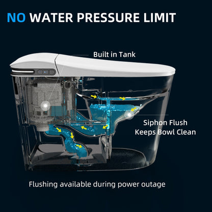 WOODBRIDGE GT100 Smart Toilet with Auto Open/Close Lid, Foot Sensor, Auto Flush, No Bidet, Heated Seat & Fragrance System, ADA Chair Height, Easy to Install
