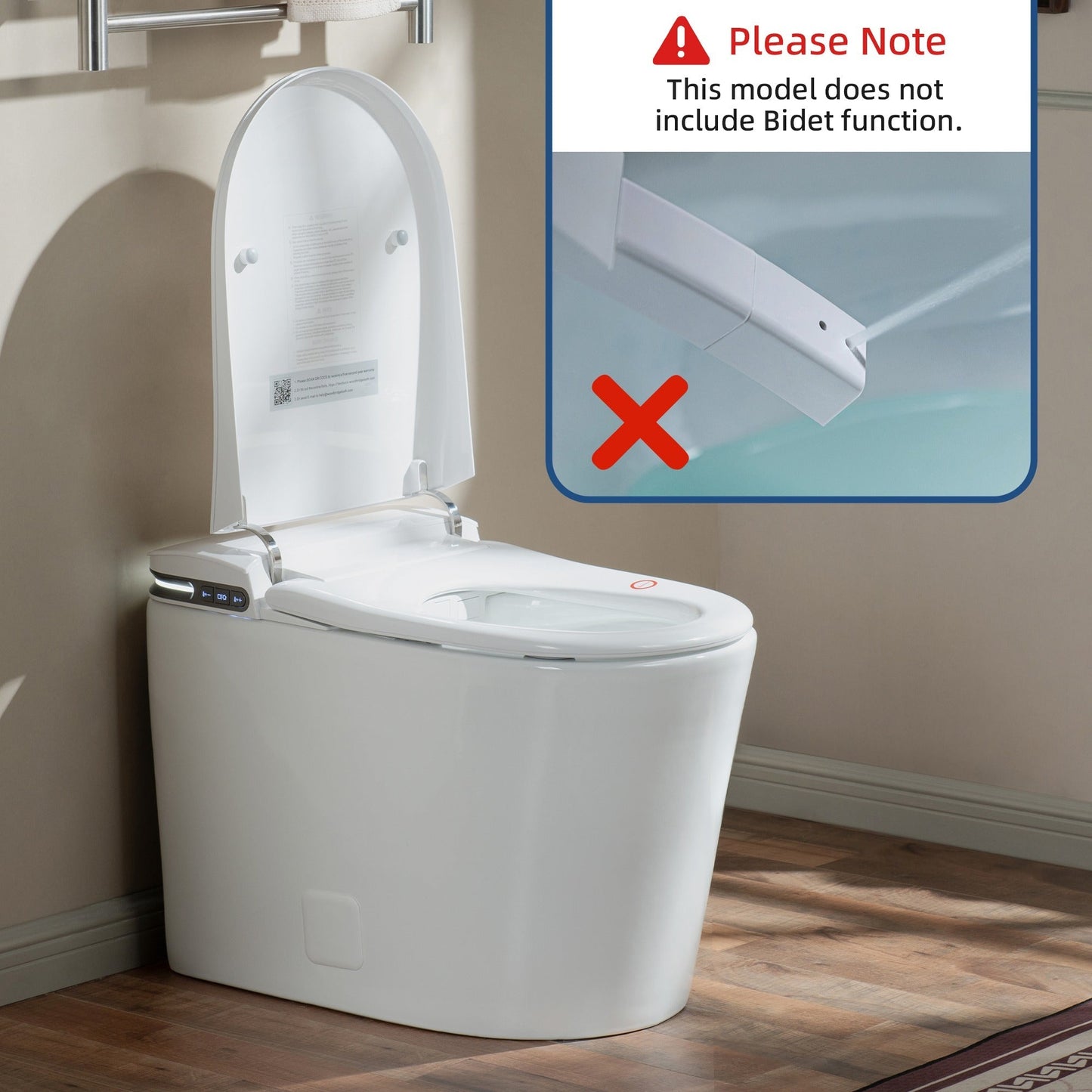 WOODBRIDGE GT100 Smart Toilet with Auto Open/Close Lid, Foot Sensor, Auto Flush, No Bidet, Heated Seat & Fragrance System, ADA Chair Height, Easy to Install