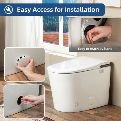 WOODBRIDGE GT100 Smart Toilet with Auto Open/Close Lid, Foot Sensor, Auto Flush, No Bidet, Heated Seat & Fragrance System, ADA Chair Height, Easy to Install
