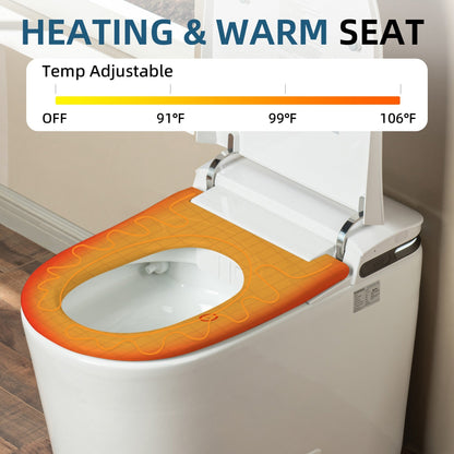 WOODBRIDGE GT100 Smart Toilet with Auto Open/Close Lid, Foot Sensor, Auto Flush, No Bidet, Heated Seat & Fragrance System, ADA Chair Height, Easy to Install