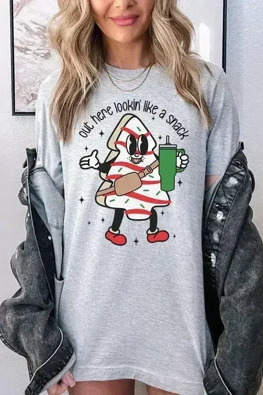 Christmas Cookie Graphic T-Shirt - "Lookin' Like a Snack" | Femstylo