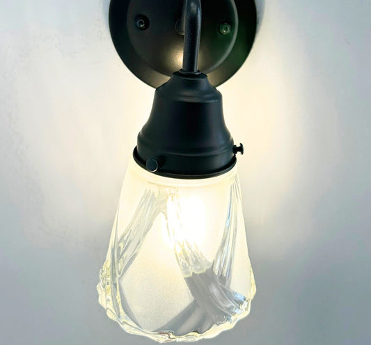 Frost and Clear Crossed Glass Wall Sconce/Pendant Light