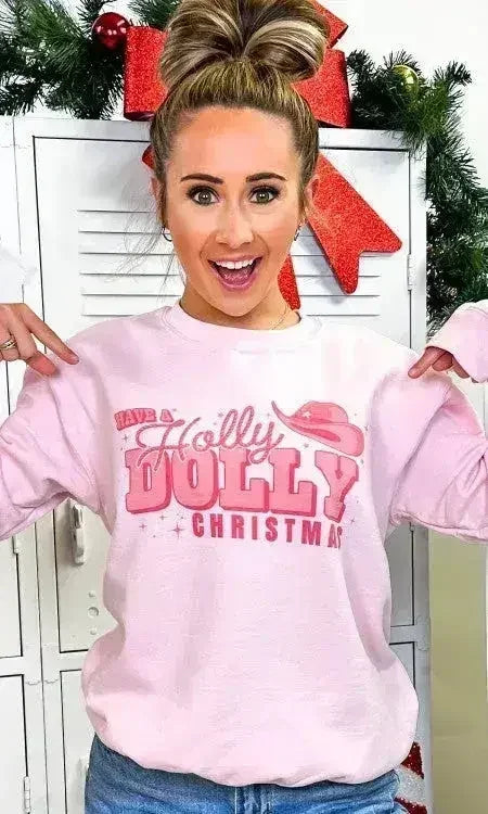 Holly Dolly Christmas Graphic Sweatshirt | Festive & Cozy