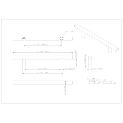 96 mm Center-to-Center Hollow Matte Black Stainless Steel Naples Cabinet Bar Pull