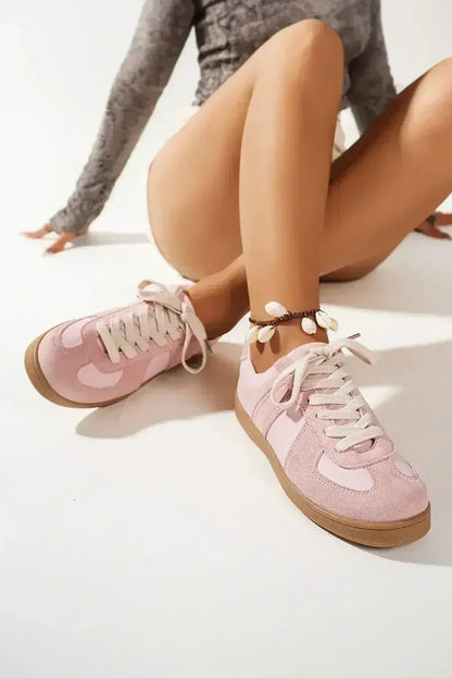 Dusk Blue Suede Sneakers - Two-Tone Lace-Ups - Wholesale Comfort Shoes