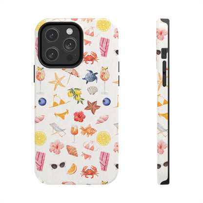Customizable: Tropical Summer Phone Case, Vivid Coastal Design, Perfect Gift for Beach Lovers, Vacation Memories, Durable Tough Cases