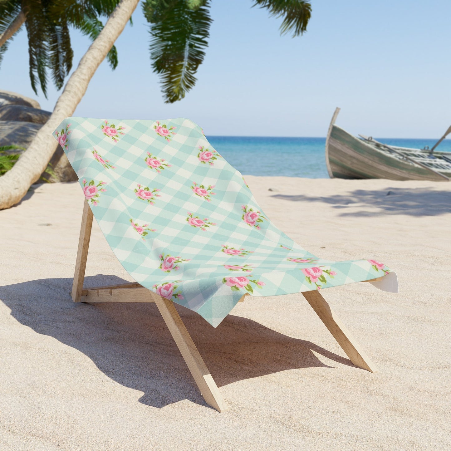 Customizable: Chic Floral Beach Towel for Summer Fun, Poolside Relaxation, Travel Essentials, Gift for Beach Lovers, Floral Design