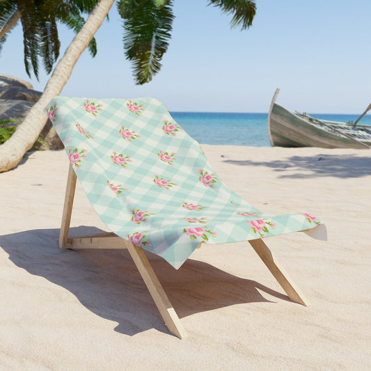 Customizable: Chic Floral Beach Towel for Summer Fun, Poolside Relaxation, Travel Essentials, Gift for Beach Lovers, Floral Design