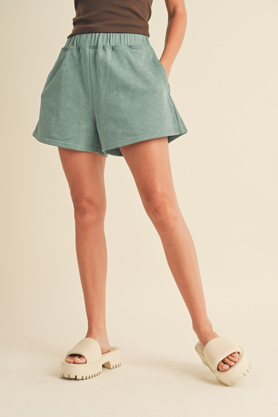 Brush-soft High Waisted Sweat Shorts