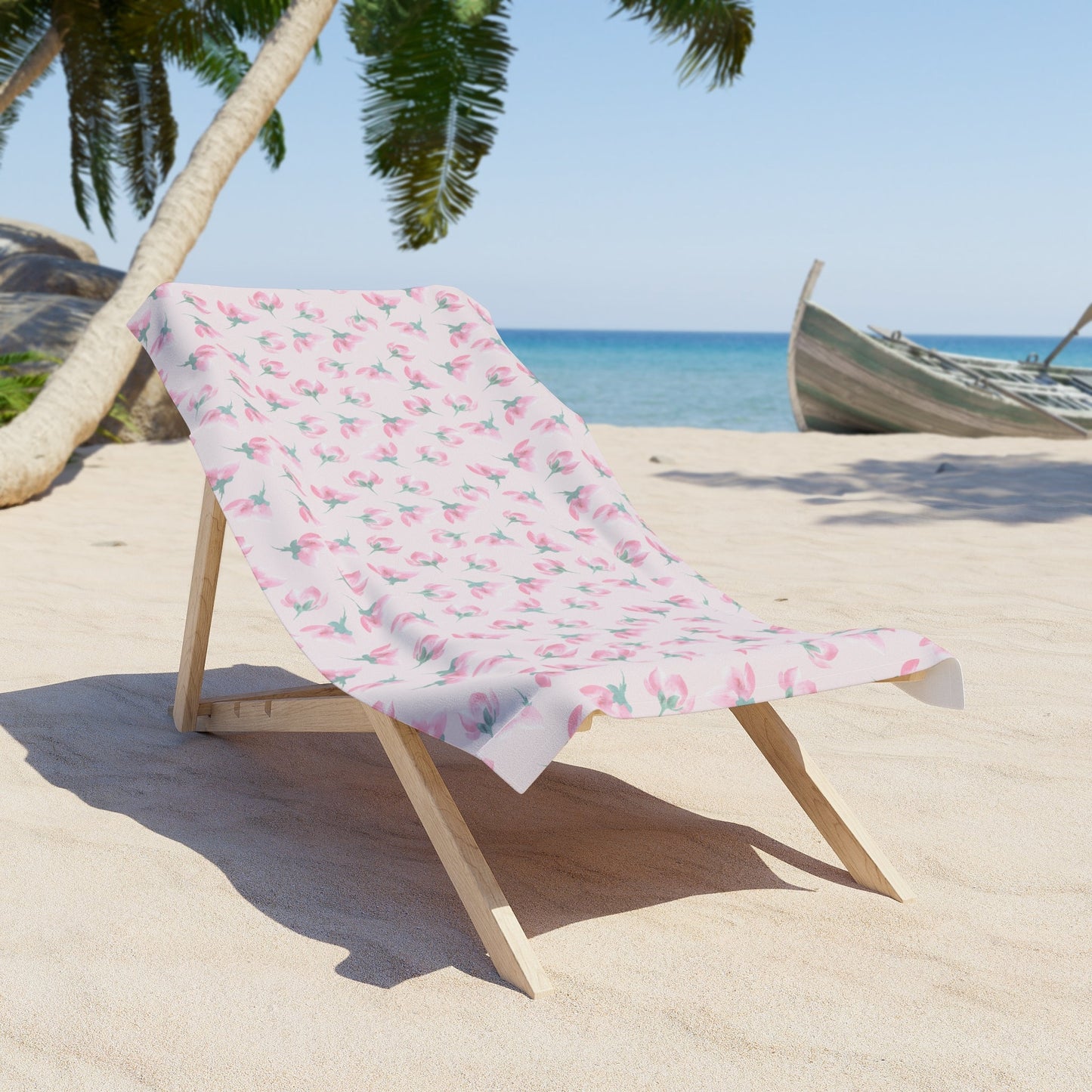 Customizable: Floral Beach Towel, Soft Sand Towel, Summer Gift, Poolside Relaxation, Beach Accessories, Vacation Essentials, Floral Print Towel