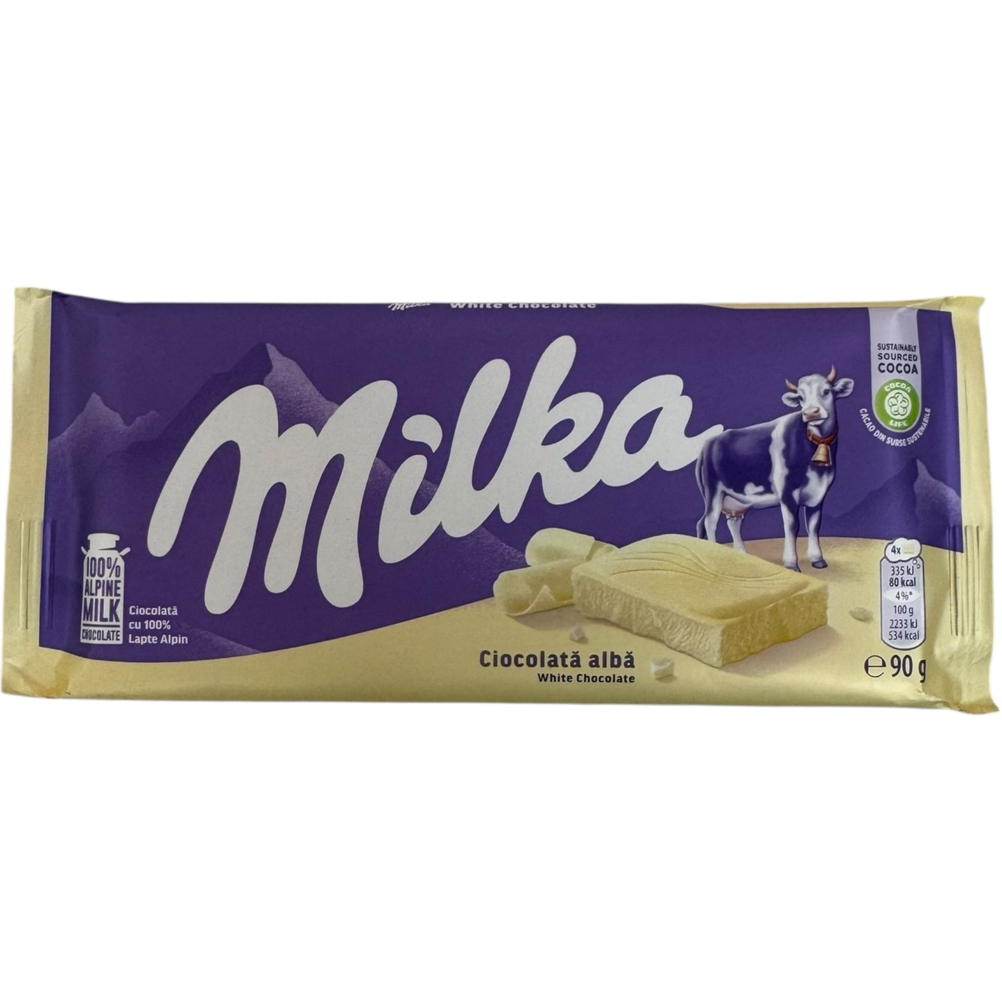 Milka White Chocolate Bar - Creamy & Delicious Generously Sized 100g Treat