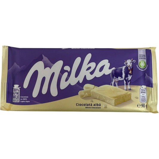 Milka White Chocolate Bar - Creamy & Delicious Generously Sized 100g Treat
