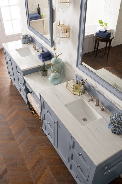 Copper Cove Encore 122" Double Vanity Set, Silver Gray