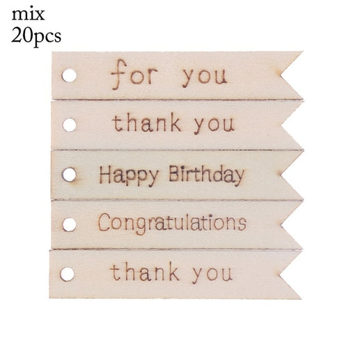 20pcs Laser Cut Wooden Letter Embellishment Wood