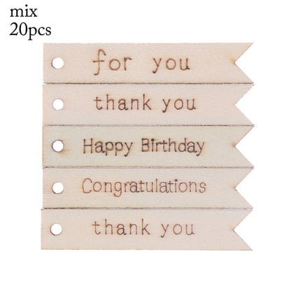 20pcs Laser Cut Wooden Letter Embellishment Wood