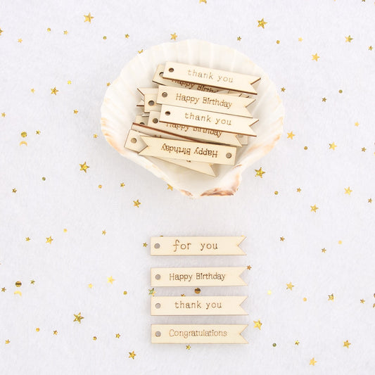 20pcs Laser Cut Wooden Letter Embellishment Wood