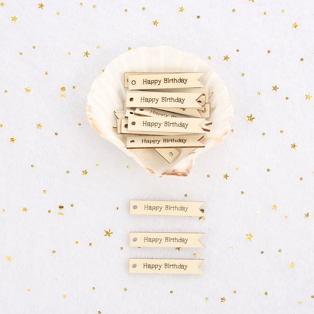 20pcs Laser Cut Wooden Letter Embellishment Wood