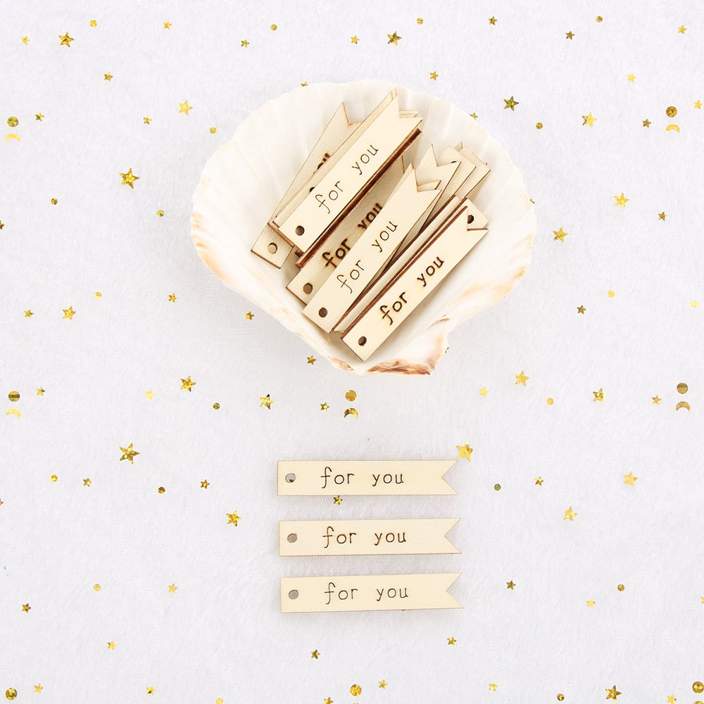 20pcs Laser Cut Wooden Letter Embellishment Wood
