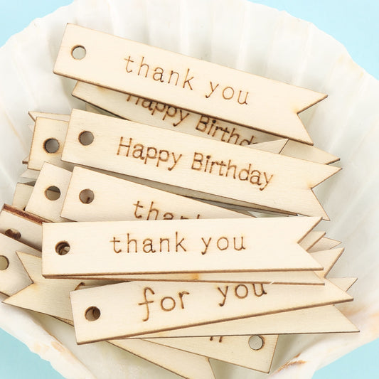 20pcs Laser Cut Wooden Letter Embellishment Wood