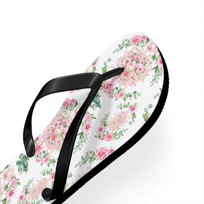 Customizable: Floral Aesthetic Flip Flops, Trendy Beachwear, Vacation Vibes, Dorm Shoes, Shower Shoes