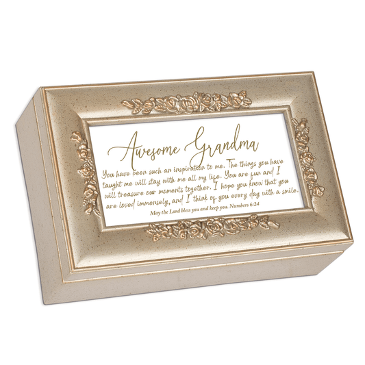 Petite Musical Keepsake Box With Rosebud Trim For Awesome Grandma