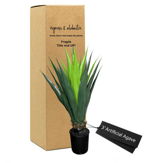 Elegant 3.5' Agave Blue Artificial Plant In Home Basics Plastic Pot