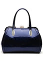 Patent Satchel Handbag - Gold Accent Faux Leather Bag | Femstylo