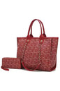 Vegan Leather Tote & Wallet Set - Gold Chain Strap | Femstylo