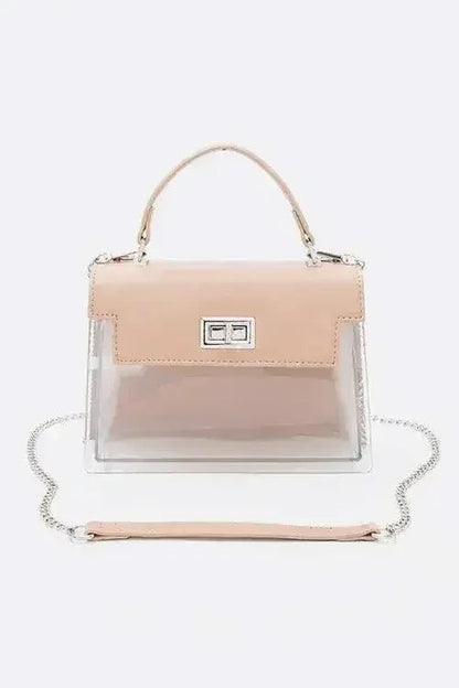 2 Tone Top Handle Transparent Stadium Bag