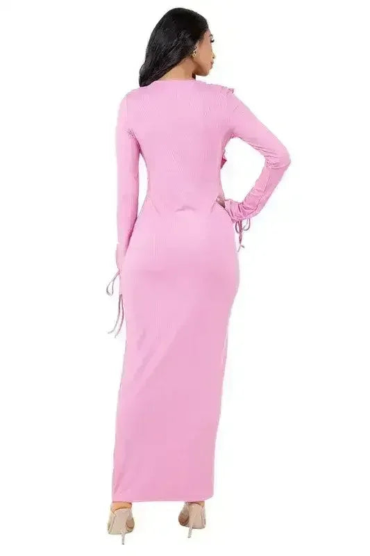 Long Sleeve Bodycon Maxi Dress - Slim Fit | Femstylo