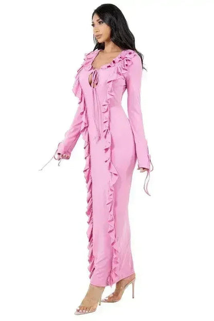 Long Sleeve Bodycon Maxi Dress - Slim Fit | Femstylo