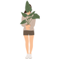 Woman with Plant Sticker