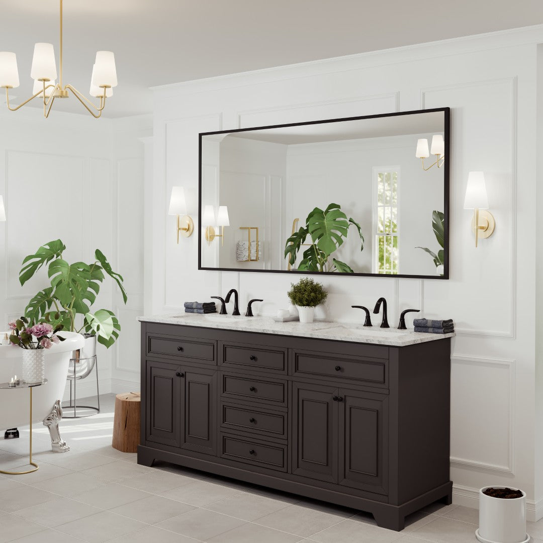 Eviva Black Black Metal Framed Mirror