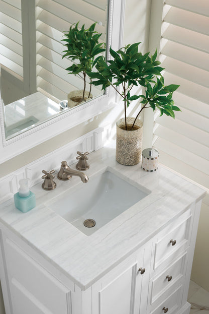 De Soto 30" Single Vanity Cabinet, Bright White