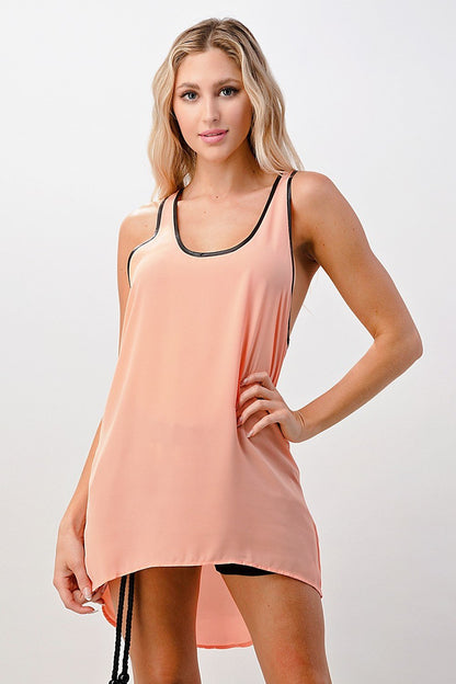 Scoop Neck Tank Top with Contrast Trim | Apparel | Kitchen + Metal