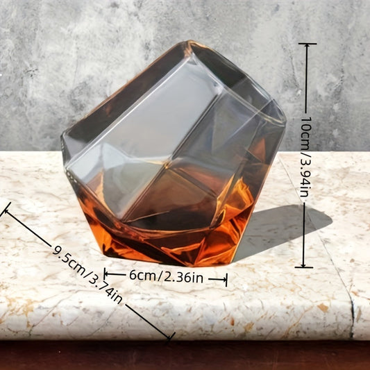 Lightweight Quadrilateral Whiskey Glasses  Durable Borosilicate