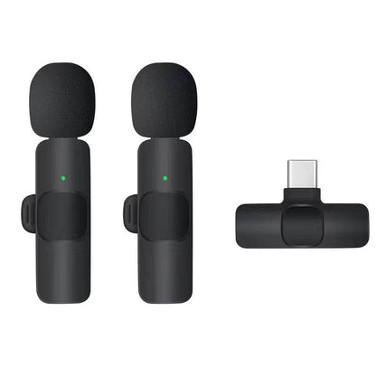 2-Pack Wireless Lavalier Microphones for iPhone, Android, and iPad Vlogging, Streaming, and Clear Voice Recording