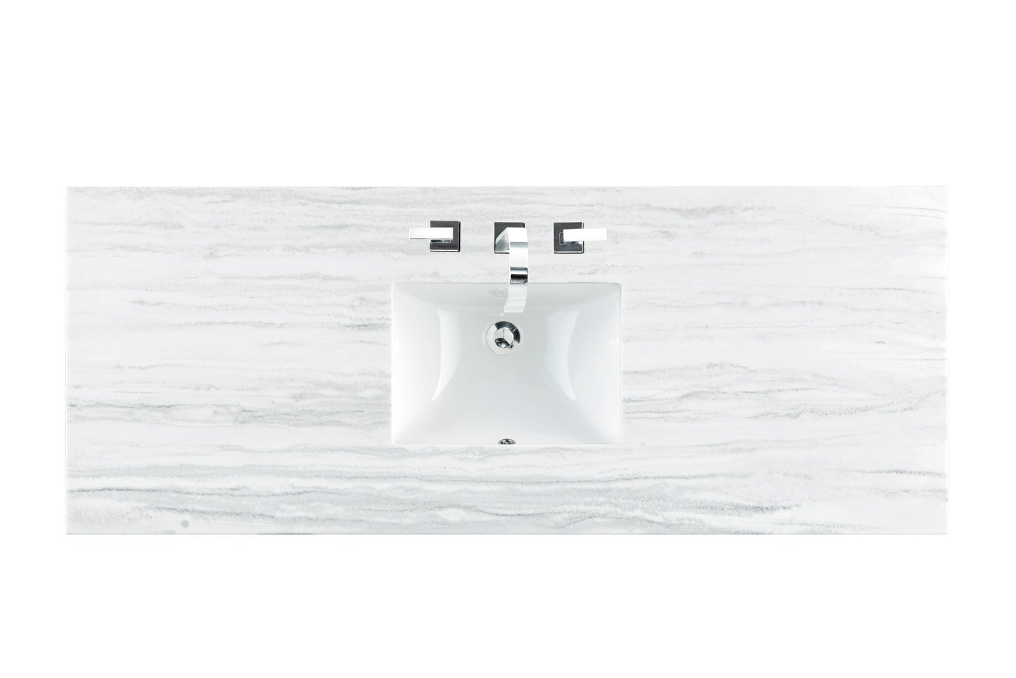 60" Single Top, 3 CM Arctic Fall Solid Surface w/ Sink