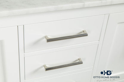 Ashley 60" White Double Bowls Bathroom Cabinet | Hardware | Kitchen + Metal