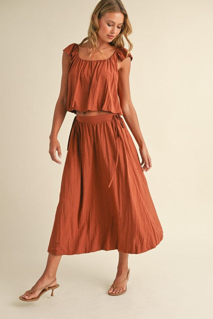 Sleeveless Top and Bubble Skirt Set