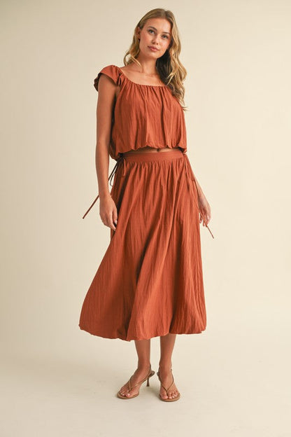Sleeveless Top and Bubble Skirt Set