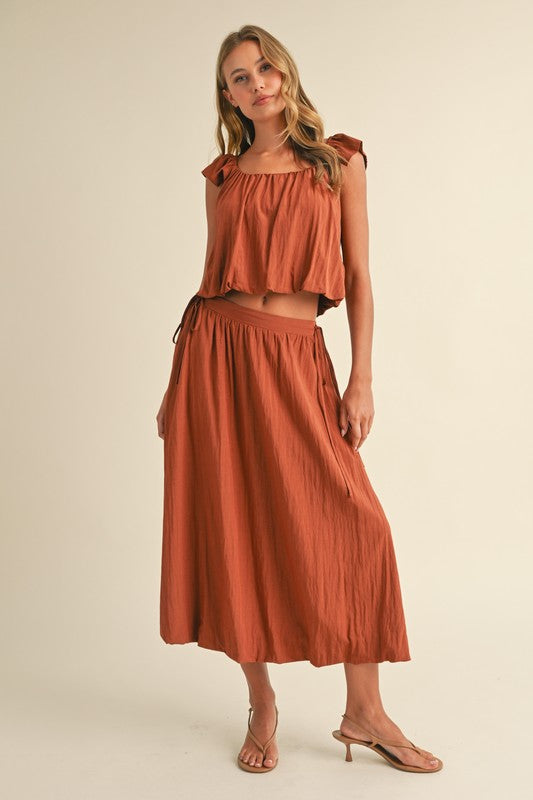 Sleeveless Top and Bubble Skirt Set