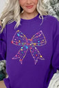 Christmas Lights Bow Graphic Fleece Sweatshirts