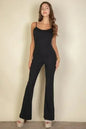 Solid Sleeveless Wide Leg Jumpsuit