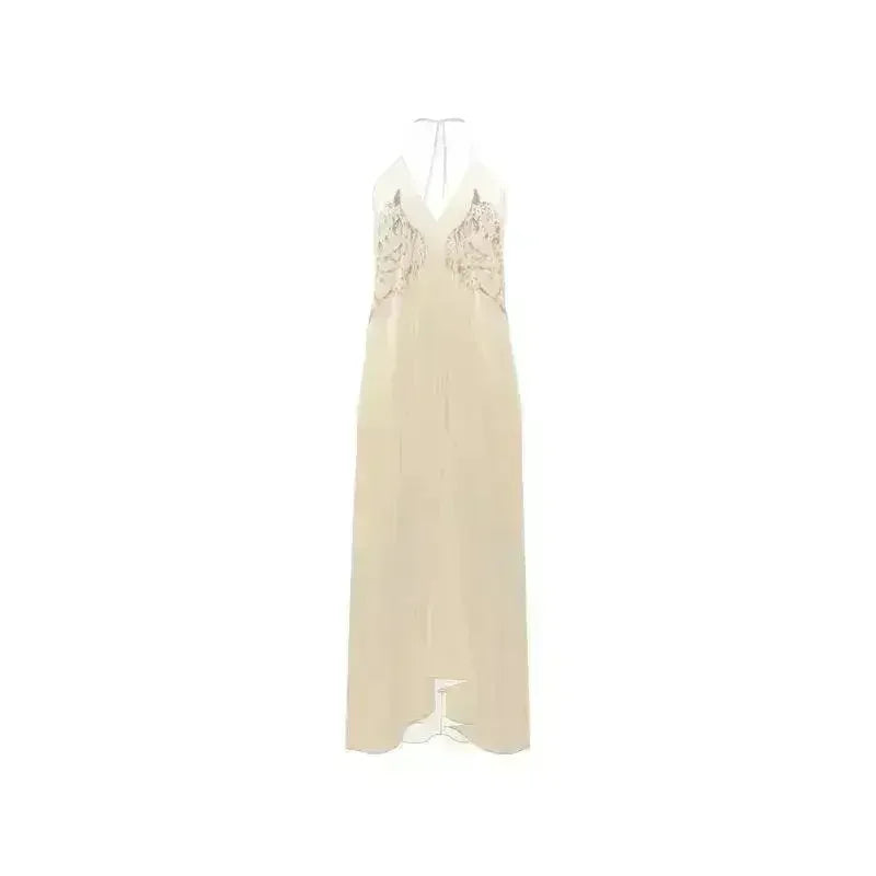 Altair Silk Halter Dress in Dueling Jaguars