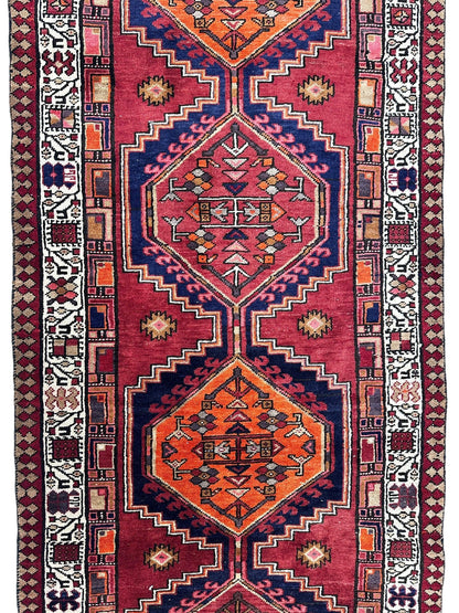 Vintage Persian Sarab Wool Runner Rug 3’4 x 10’7”