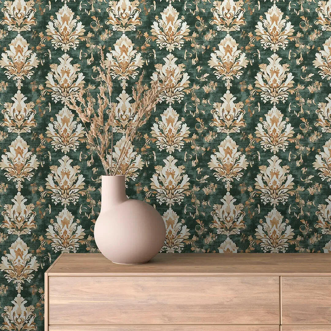 Gilded Teal Heritage Damask