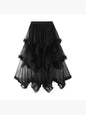 Layered Mesh High Waist Skirt – Sheer Tiered with Shorts